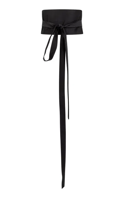 Heirlome Audrey Tie Wool-silk Belt In Black