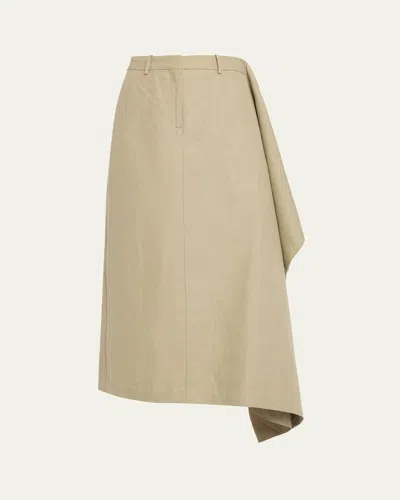 Heirlome Augusta Midi Skirt In Linen In Green