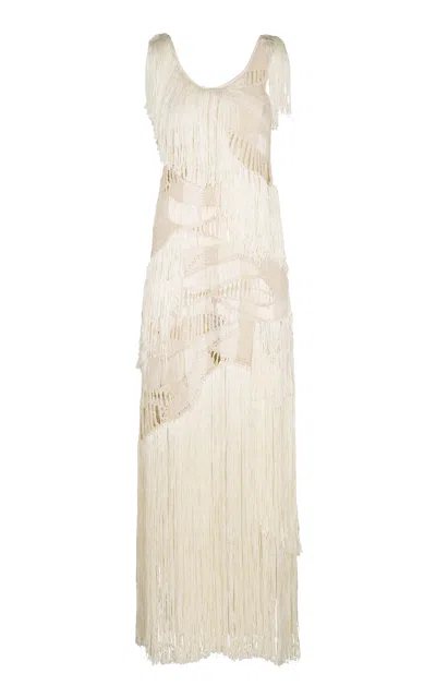Heirlome Aurorsa Silk Maxi Dress In Neutral