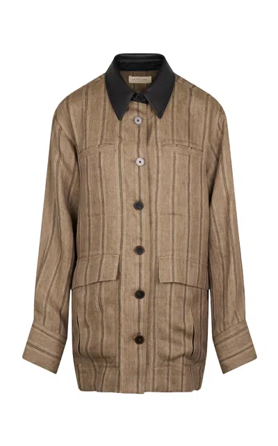 Heirlome Barn Linen Jacket In Brown