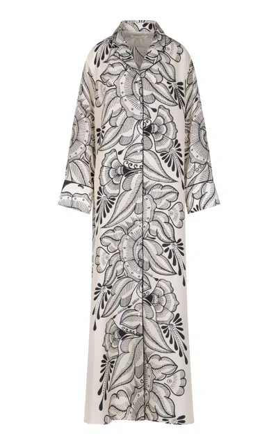 Heirlome Bernardina Riviera Silk Maxi Dress In Black