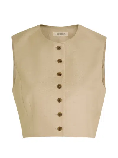 Heirlome Button-up Top In Neutral