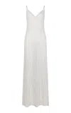 Heirlome Cameron Ribbed Knit Silk Gown In Ivory