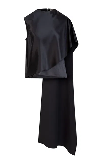 Heirlome Carmen Cape-sleeve Silk Blouse In Black
