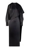 Heirlome Carmen Draped Silk Maxi Dress In Black
