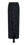 Heirlome Caroline Silk Maxi Skirt In Blue