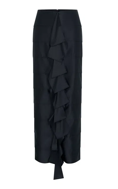 Heirlome Caroline Silk Maxi Skirt In Blue
