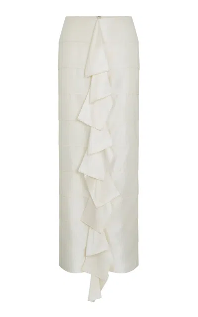 Heirlome Caroline Silk Maxi Skirt In White