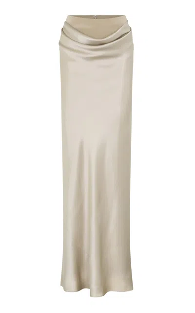 Heirlome Cleo Silk Maxi Skirt In Neutral