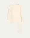 Heirlome Coco Tie-shoulder Silk Blouse In Creme