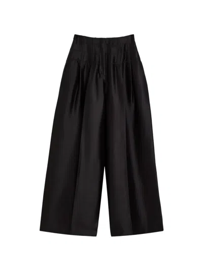 Heirlome Condesa Pleated Wide-leg Trousers In Black