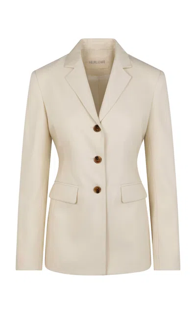 Heirlome Condesa Silk Blazer In White