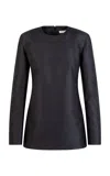 Heirlome Courtney Long-sleeve Silk Top In Black