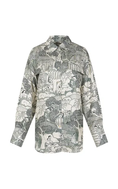 Heirlome Cruz Printed Silk Shirt In Print