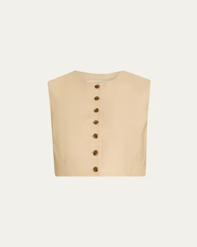 Heirlome Danielle Silk Tussah Crop Top In Brown
