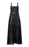 Heirlome Daphne Knit Silk Maxi Dress In Black