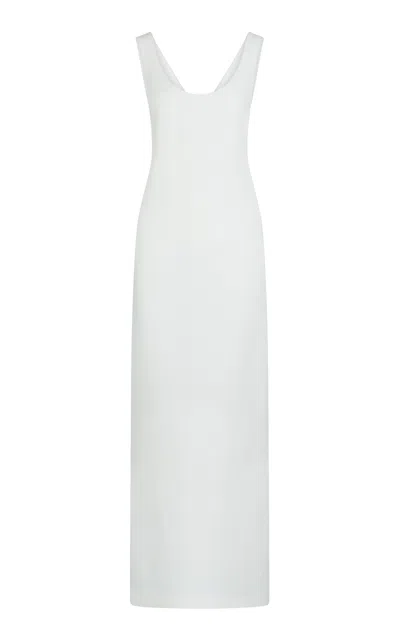 Heirlome Delphine Silk-wool Maxi Dress In White