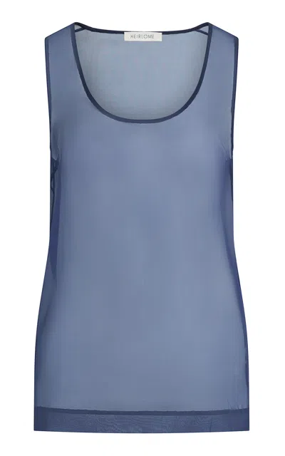 Heirlome Elaine Silk Organza Top In Gray