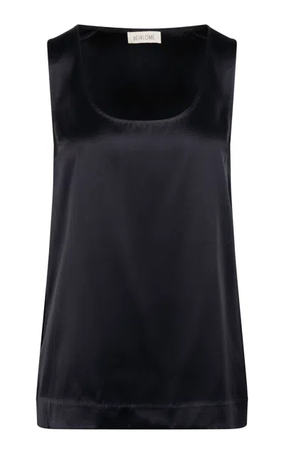Heirlome Elaine Silk Top In Black