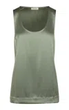 Heirlome Elaine Silk Top In Green