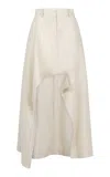 Heirlome Elana Asymmetric Silk Midi Skirt In Neutral