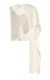 Heirlome Exclusive Carmen Cape-sleeve Silk Top In White