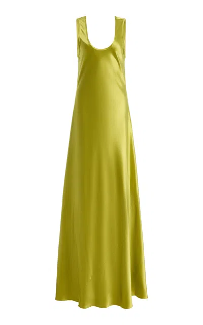 Heirlome Exclusive Margot Silk Maxi Dress In Green