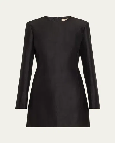 Heirlome Francesca A-line Silk Mini Dress In Black