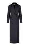 Heirlome Freida Wool-silk Midi Coat In Black