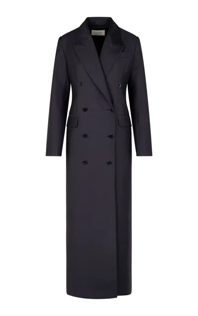 Heirlome Freida Wool-silk Midi Coat In Black