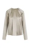 Heirlome Giana Silk Top In Neutral