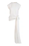 Heirlome Grace Draped Silk Top In Ivory
