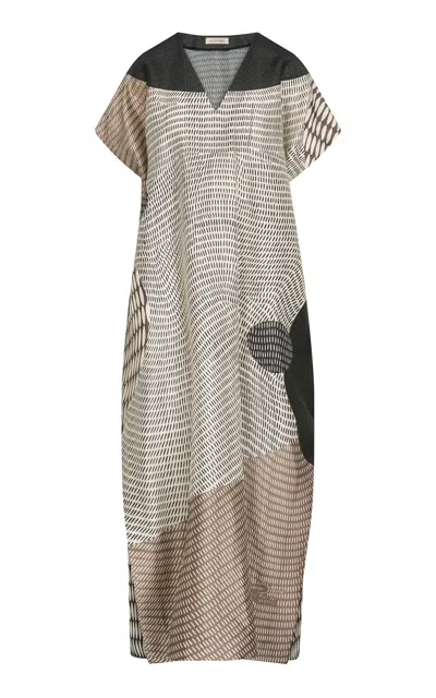 Heirlome Huipil Silk Midi Dress In Multi