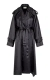 Heirlome Imogen Silk Trench Coat In Black