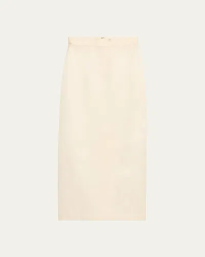 Heirlome Irene Straight Silk Maxi Skirt In Ivory
