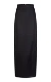 Heirlome Ivanna Mid-rise Organza Maxi Skirt In Black
