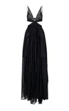 Heirlome Jo Silk-blend Maxi Dress In Black