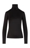 Heirlome John Turtleneck Silk Top In Black