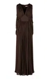 Heirlome Jolie Silk Maxi Dress In Brown