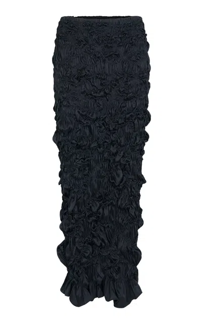 Heirlome Joni Silk Maxi Skirt In Black
