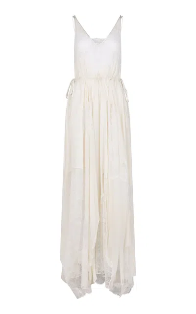 Heirlome Josephine Silk-blend Maxi Dress In White