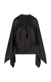 Heirlome Keri Asymmetric Silk Top In Black