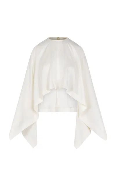 Heirlome Keri Asymmetric Silk Top In Ivory