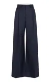 Heirlome Laurence Wide-leg Stretch-wool Trousers In Navy