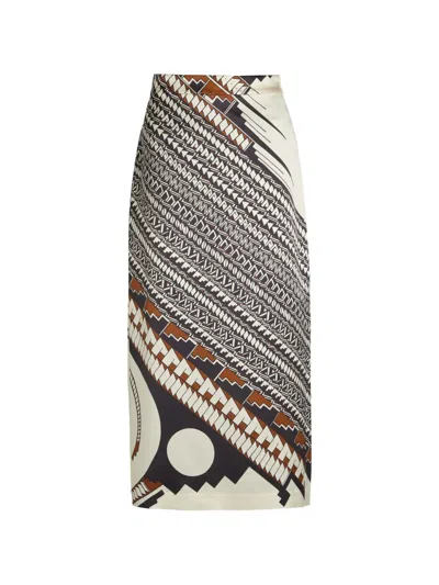 Heirlome Lexi Geometric Print Midi Skirt In Neutral