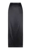 Heirlome Lexi High-rise Silk-satin Maxi Skirt In Black