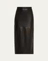 Heirlome Lexi Leather Pencil Midi Skirt In Black