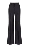 Heirlome Leyva Tailored Wool-silk Trousers In Black