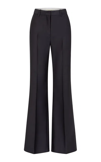 Heirlome Leyva Tailored Wool-silk Trousers In Black