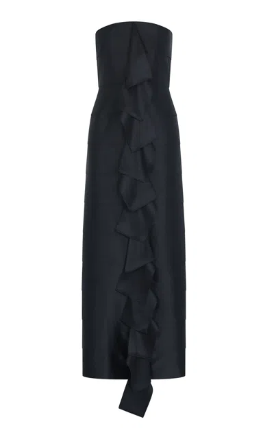 Heirlome Lida Silk Maxi Dress In Black